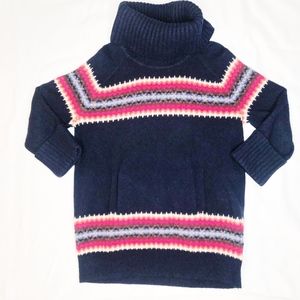 GAP Blue Chunky Oversized Pullover Turtleneck Sweater, Sz S